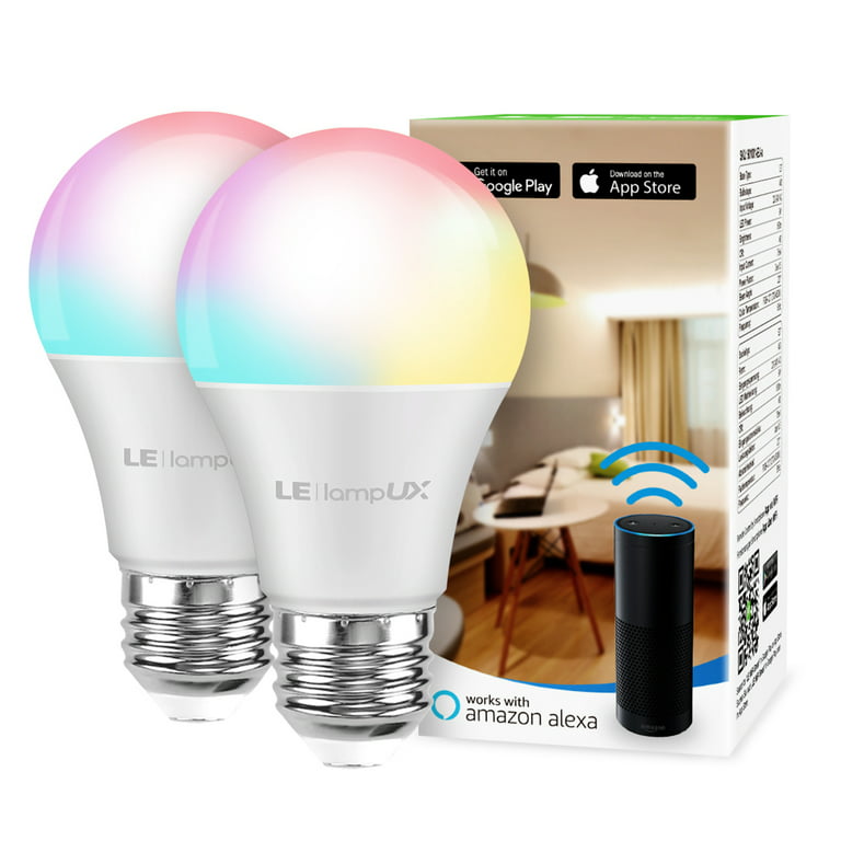 Monograph barrikade Politistation Lepro LED 60W Smart Light Bulbs 2 Pack Value Set Dimmable LightBulbs RGB  Color Changing Work with Google & Alexa A19 E26 Base , No Hub Required -  Walmart.com