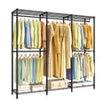 thumbnail image 6 of Ink Black Heavy - Duty Clothing Rack - Adjustable Storage Shelves, Hanging Rails, Hooks. Freestanding Portable Wardrobe Closet Rack, 6 of 7