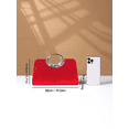 thumbnail image 2 of Women’s Red Pleated Evening Clutch Bag with Rhinestone Handle, Elegant Formal Party Wedding Prom Handbag, Crossbody Shoulder Chain Evening Bag, 2 of 7