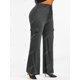 thumbnail image 3 of Pantalones de Pierna Ancha con Cintura Alta con Bolsillos en Talla Extra Rosegal Pantalones de talla grande, 3 of 5