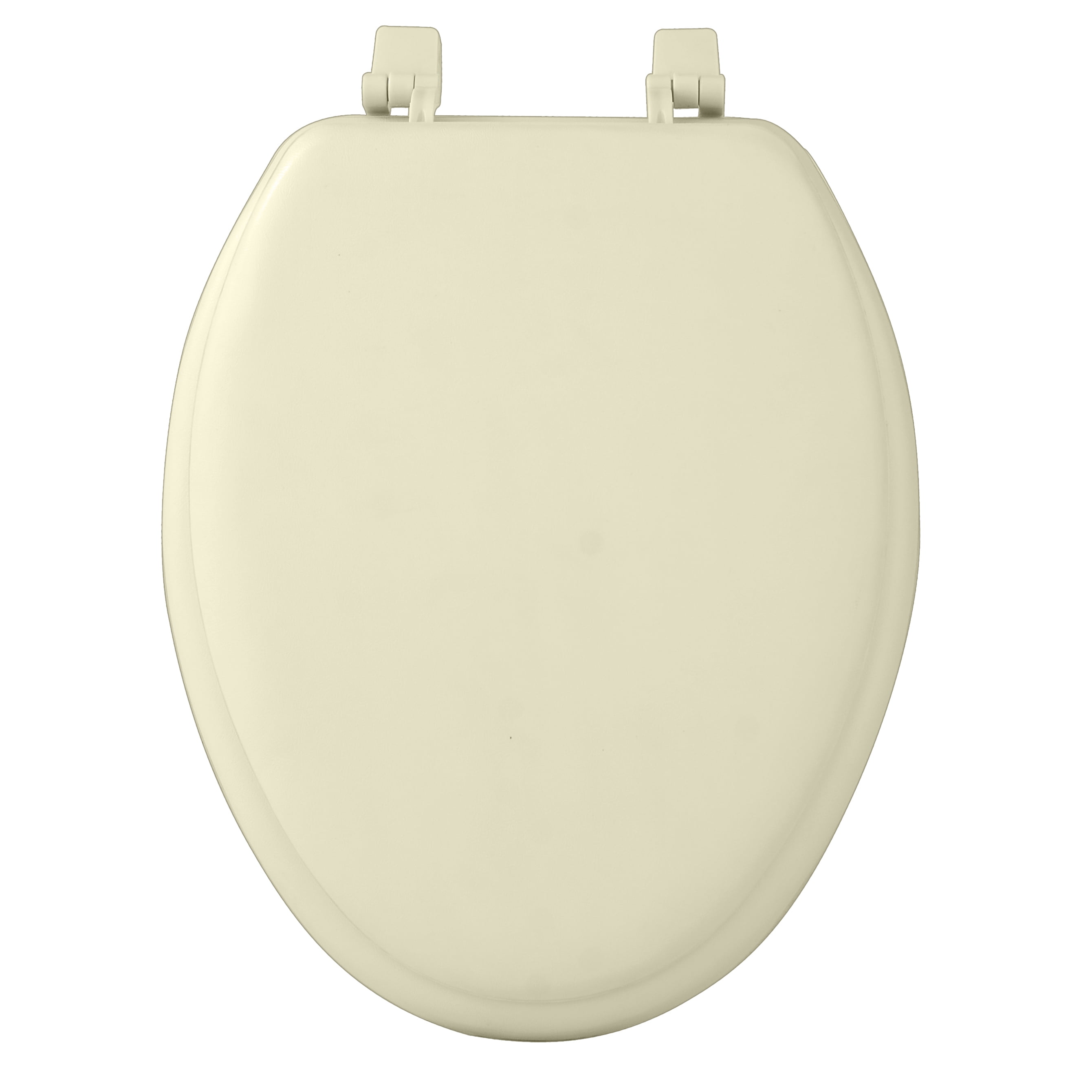 Vinyl Soft Close Elongated Toilet Seat, Adjustable Hinges Toilet Seats with Non Slip Grip Tight Bumpers, Oval Shape Heavy Duty Plastic Bathroom Toilet Seat and Lid Set, Bone