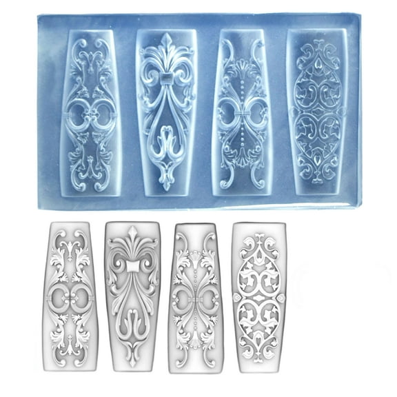 lixuesong Multifunctional Clear Silicone Carving Nails Mold for Creating Beautiful Floral Resin Design and Nails Art