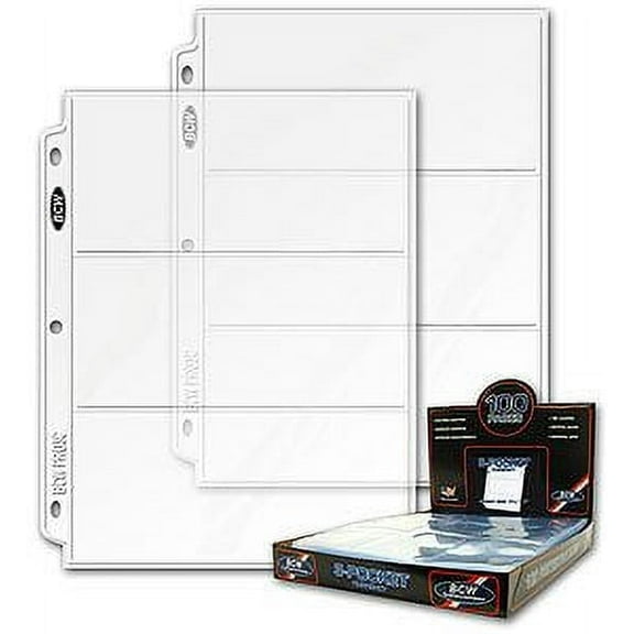 Pro 3-Pocket Currency Page (Qty=50 Pages)