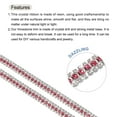 thumbnail image 3 of Uxcell 5 Yard 9mm 3 Rows Crystal Rhinestone Diamond Close Chain Trim Claw Cup Chain for Sewing,Silver Rose Red White, 3 of 4