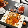 thumbnail image 4 of Pumpkins Thanksgiving Fall Maple Leaves Placemats Set of 4, 12x18 Inch Autumn Thanksgiving Indoor & Outdoor Table Mats for Holiday Party Kitchen Dining Room Decoration, 4 of 7