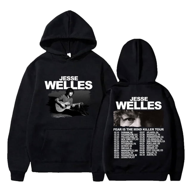 Jesse Welles Fear Is The Mind Killer Tour Sudaderas con capucha Mujeres Hombres Moda Streetwear Sudaderas Jerséis
