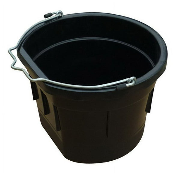 Master Rancher MR8QP/FSB-BLK 8-Quart Black Poly Resin Farm & Ranch Flat Sided Utility Bucket Pail - Quantity of 8