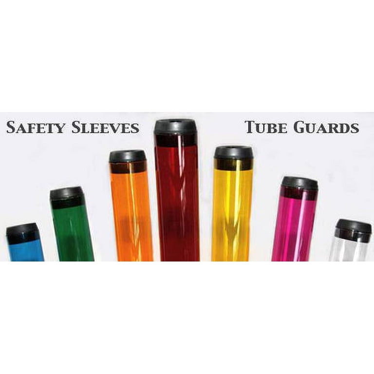 Fluorolite T8 Fluorescent Tube Guards – 4 Pack, 4ft Long, Royal Blue Polycarbonate Sleeves With End Caps