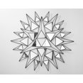 thumbnail image 1 of Diseño de triángulo negro de metal con decoración de pared de espejo. Sincero Hogar, 1 of 6