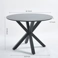 thumbnail image 3 of Tcbosik 42" Round Dining Table for 4-6, Modern Dining Room Table with Cross Legs, Leisure Circle Table for Home Office, Easy Assembly, Matte Black, 3 of 5
