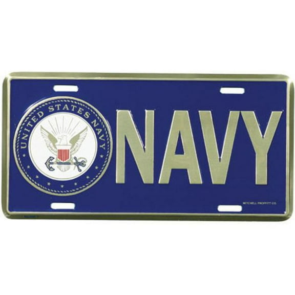 US NAVY with Crest Logo License Plate