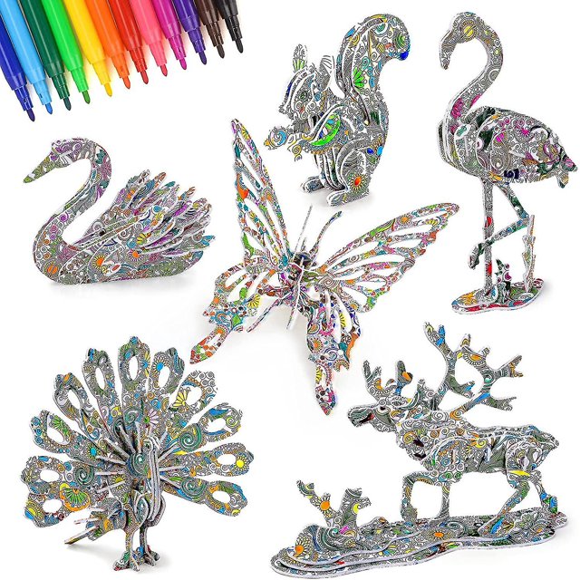 Puzzle 3D de niños Afortunado juego de artesanía de 6 a 12 años regalos de cumpleaños