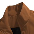 thumbnail image 6 of LODIENY Men Stand Collar Baggy Jacket with Pockets Zip Up Lightweight Long Sleeve Coat Casual Windbreaker Stylish Fall Golf Work Jackets Coffee L, 6 of 9