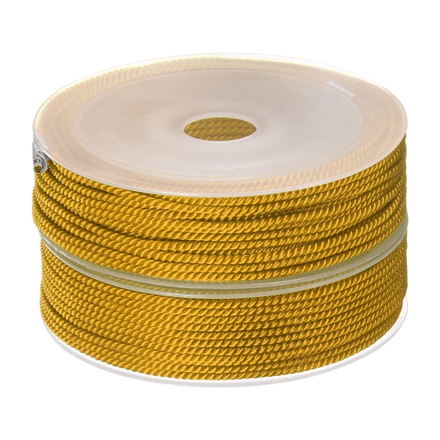 Unique Bargains 2 Pack Twisted Nylon Twine Thread Beading Cord 2mm 13M/43 Feet Extra Strong Braided Nylon String, Goldenrod