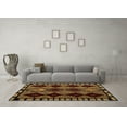 thumbnail image 3 of Ahgly Company Indoor Round Abstract Brown Modern Area Rugs, 6' Round, 3 of 4