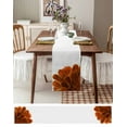 thumbnail image 6 of Burnt Orange Burlap Cotton Table Runner 14x72 Inches Long, Sparkle Gold Stained Floral Flower Art Farmhouse Table Runners, Outdoor Dining Tablecloths Decor for Baby Shower/Party/Wedding, 6 of 6