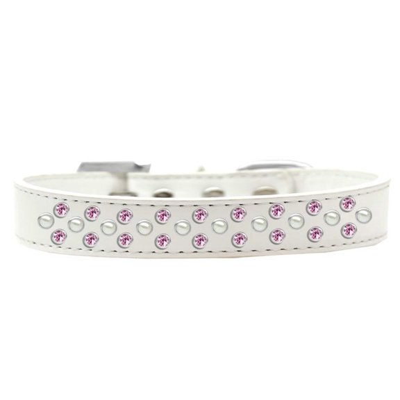 Dog, Puppy Pet Fashion Collar, "Pearl and Light Pink Crystal Rimsets Sprinkles"