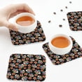 thumbnail image 4 of Leather Coasters with Heat-resistant for Drinks, Colorful Flower C Cup Coasters Cup Pad Mat for Tabletop Protection, Coffee Table, Office Desk and Housewarming Gift, 4 of 5