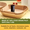 thumbnail image 4 of Hicess 200Pcs Air Fryer Liners for Ninja Air Fryer Parchment Paper Liners Disposable Food-Grade Rectangle Accessories for Baking Roasting Frying Serving, 4 of 7