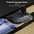 thumbnail image 6 of Furtivusia 6 Drawer Double Dresser for Bedroom, Chest of Drawers with Rattan Drawers, Wooden Dresser Storage Cabinet for Living Room, Black, 6 of 7