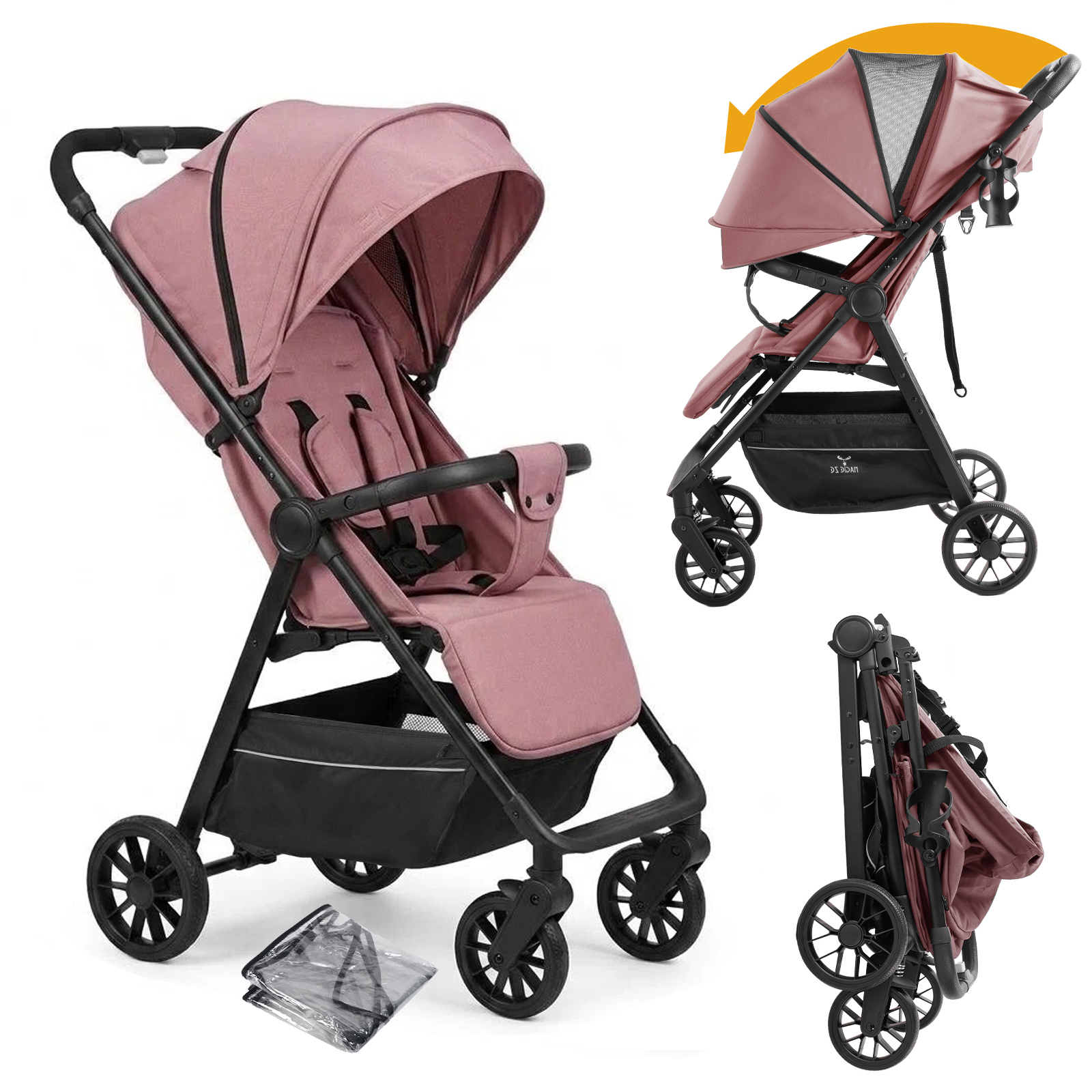 Lightweight Travel Baby Stroller, Fold Infant Pushchair & Pram for 0-3 Years Old,Compact,Folding,Unisex(9.5lb)
