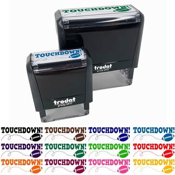 Touchdown Football Teacher Student School Self-Inking Rubber Stamp Ink Stamper - Purple Ink - Large 2-3/4 Inch