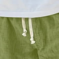 thumbnail image 5 of GrmtClth Cotton Linen Shorts Men Casual Drawstring Elastic Waist Shorts Loose 2026 Summer Vacation Beach Shorts Lightweight Breathable Outdoor Golf Shorts with Pockets Green S, 5 of 7