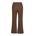 thumbnail image 5 of HVOBTTY Toddler Summers Wide Leg Trousers Solid Color School Style Flared Leg Long Pants for Kids Brown, 12-13 Years, 5 of 5