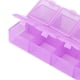 thumbnail image 3 of Caja de almacenamiento de plástico púrpura cuadrada, 10 rejillas, contenedor divisor de joyería para cuentas, manualidades, artículos de arte de uñas, 3 of 8