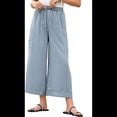 thumbnail image 1 of Pantalones Anchos de Verano para Mujer, Cómodos, Color Azul , Talla XXL, 1 of 7