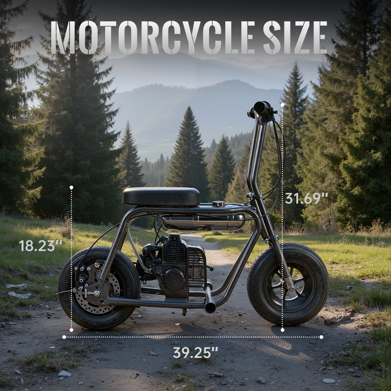 Say Yeah 50cc Mini Bike,2-Stroke Off-Road Motorcycle for 8-15 Years Old, 14" fat tire mini bikes, Heavy Duty Steel Frame, 150 lbs Capacity