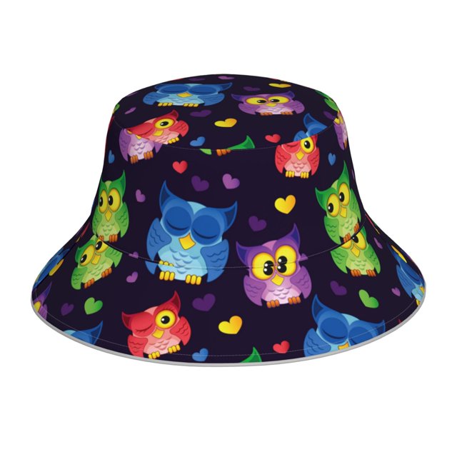 Balery Owls And Hearts Sombreros para el sol para hombre y mujer, sombrero de pescador con UPF 50+