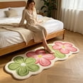thumbnail image 3 of Flower Bath Mat Soft Plush Non Slip Absorbent Washable Bathroom Rug Home Decor, 3 of 7