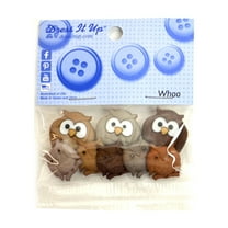 Dress It Up Buttons, Whoo, Craft & Sewing Embellishments, Plastic, Multi Color, 8 Pcs.