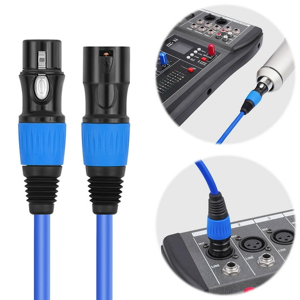 Cable Extensión para Micrófono Altavoz XLR Chapado en Oro 3 Pines