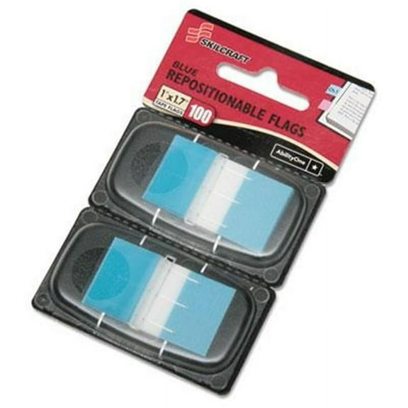 6211307 7510016211307 1 x 1.75 in. Removable Self-stick Flags Dispenser - Bright Blue  100 per Pack