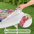 thumbnail image 5 of Pioneer Flower Floral Print Pattern Round Fitted Tablecloth with Elastic Edge,Dining Table Cover Waterproof,Outdoor Round Tablecloth for Camping,Dining,Indoor and Outdoor, 5 of 7