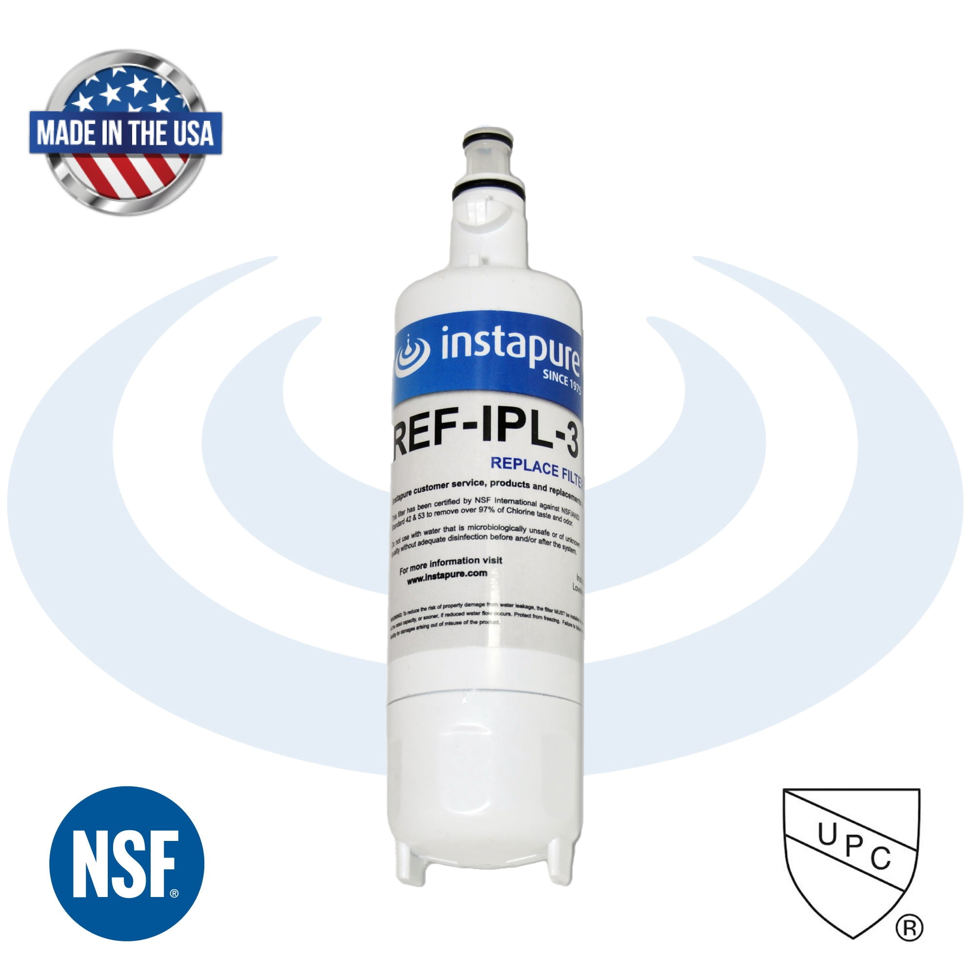 Compatible with LG LT700P / ADQ36006101 - Refrigerator Water Filter by Instapure | Made in USA | NSF/ANSI 42/53/372/401/P473 & CSA B483.1 certified