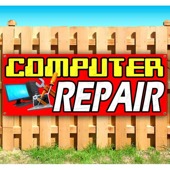 Computer Repair 13 oz Vinyl Banner With Metal Grommets