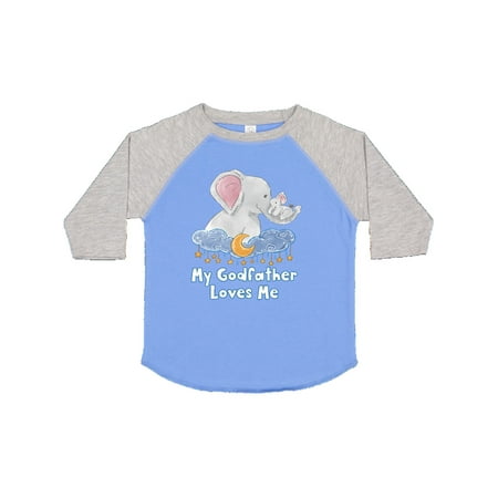 

Inktastic My Godfather Loves Me Cute Elephants Cloud Moon and Stars Gift Toddler Boy or Toddler Girl T-Shirt