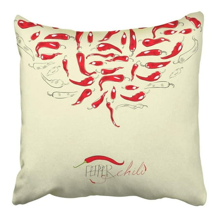 ARHOME Red Hot with Chili Pepper Plant Sauce Agriculture Chilli Farm Food Foodstuff Pillowcase Cushion Cover 16x16