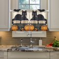 thumbnail image 2 of Yayeee Kitchen Curtains Light Filtering 27"x36" Rod Pocket Short Cafe Window Panel, Beige Halloween Cat, 2 of 7