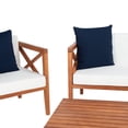 thumbnail image 6 of Safavieh Nunzio 4-Piece Eucalyptus Wood Outdoor Set in Teak Brown and Beige, 6 of 13