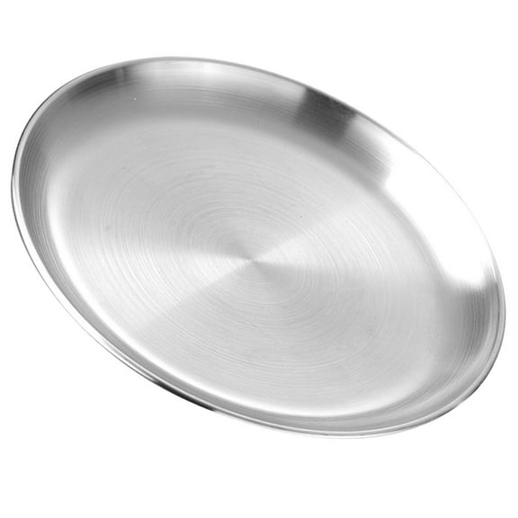 SOPOTUTU Round Pizza Plate 13.36X13.36X1.10In Stainless Steel Gold For Family Gatherings 1Set
