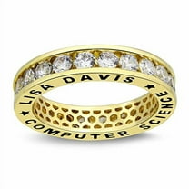 Personalized Class Rings Cubic Zirconia Birthstone Class Rings for Women High School Rose Gold Plated Sterling Silver Rings Size 5-15 Graduation Rings