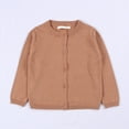 thumbnail image 4 of TQWQT Girl's Open Fron Cardigans Fall Toddler Light Brown Cardigan Long Sleeve Size 6 Years Cardigan Basic Button up Cardigans Kids Sweater, 4 of 4