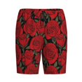 thumbnail image 3 of Yiaed Rose Flowers for Men's Soft Sleep Pajama Short Lounging Pajama Shorts-Large, 3 of 8