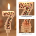 thumbnail image 4 of Castle Number Candle, Fantasy Cake Topper, Colorful Confetti Number 7 Birthday Candle With Castle Figurine, Cake Topper for 7th Birthday Party Decorations, Confetti Castle Number 7, 4 of 6