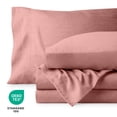 thumbnail image 4 of Bare Home Washed Sheet Set - Premium 1800 Collection - Deep Pocket - 4 Piece - King, Dusty Rose, 4 of 6