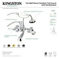 thumbnail image 4 of Kingston Brass AE55T7 Aqua Vintage Wall Mount Tub Faucet with Hand Shower, Brushed Brass, 4 of 5